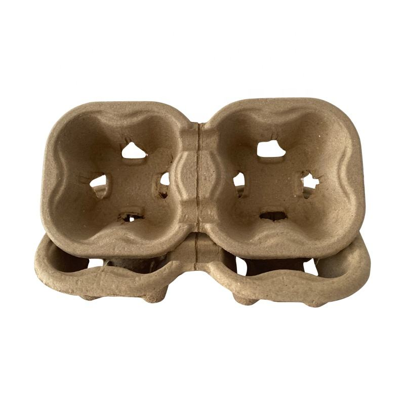 Disposable Coffee Tray Biodegradable Cup Holder Carrier for Hot  or Cold Drinks to Go Coffee Cup Holder for Food Delivery Service