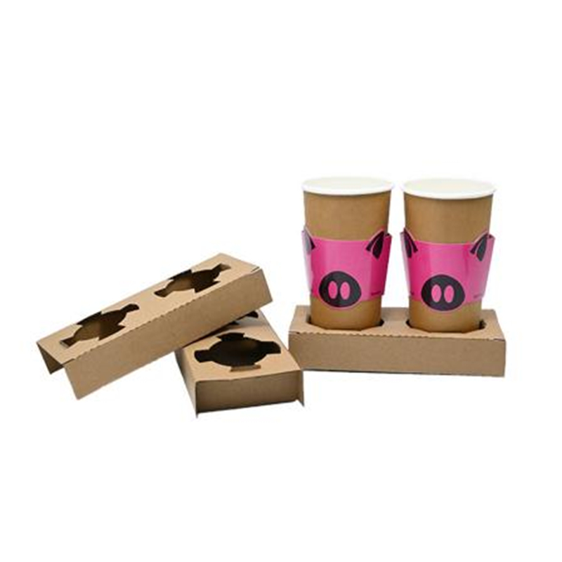 Biodegradable Coffee Cup Kraft Paper  Corrugated Paper Cup Holder