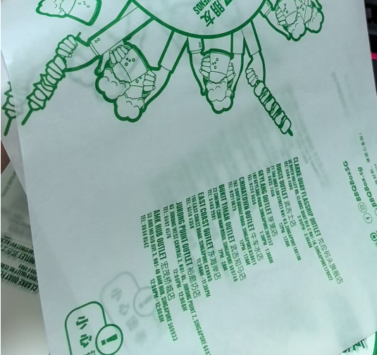 Food Grade Sandwich Wrapper Hamburger Paper Oil Resistant